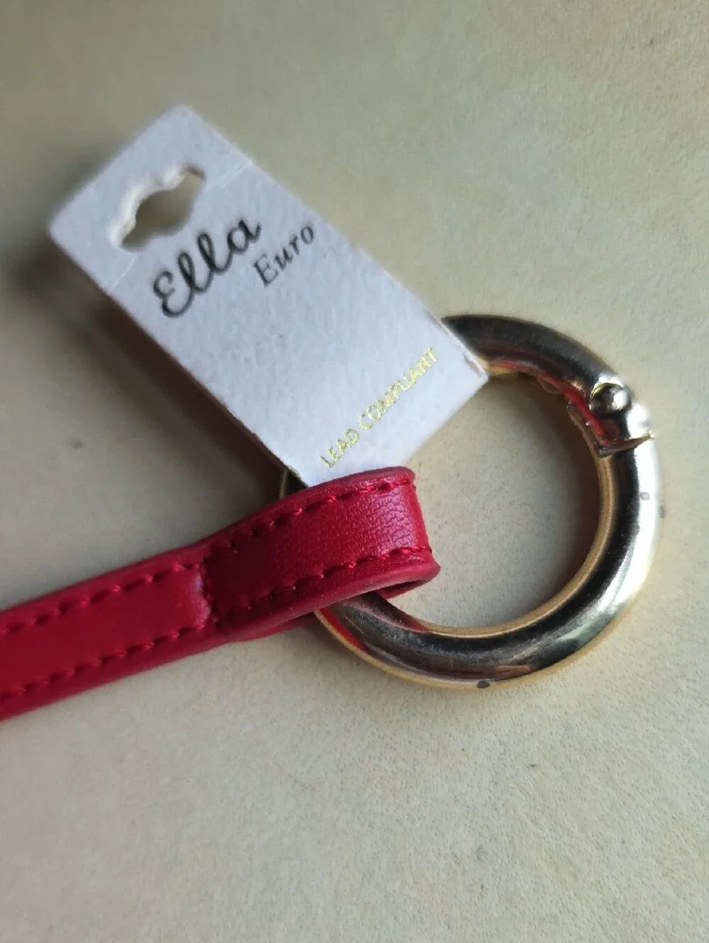 Ella Red Real Fur Pom Pom Key & Card Holder Charm